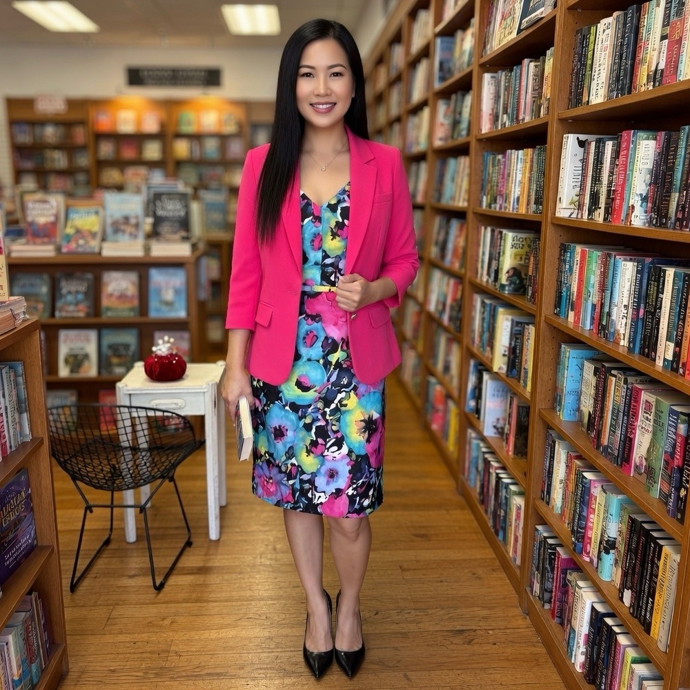 Black Label Evan Picone Multicolor Floral Midi Dress
